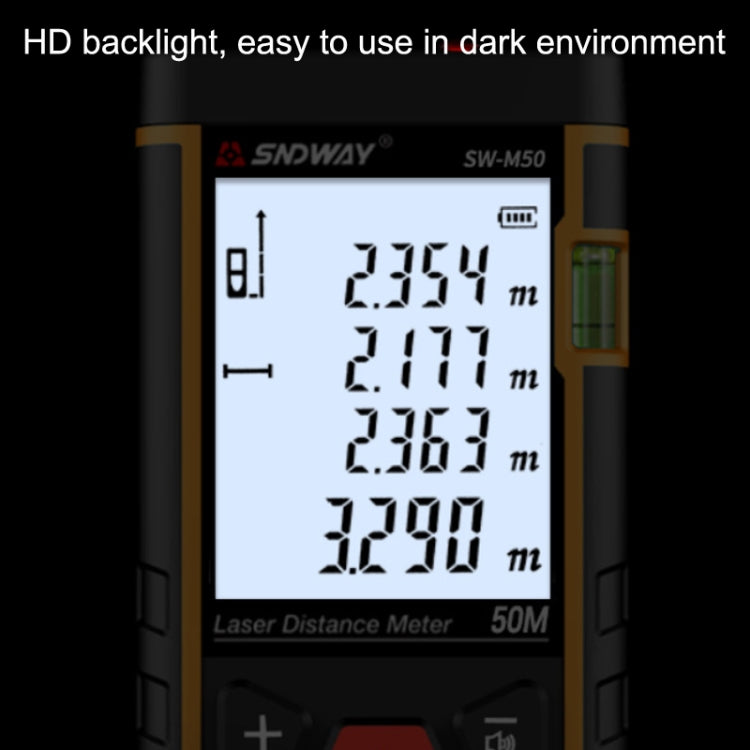 SNDWAY SW-M50 Laser Distance Meter Infrared Measuring Instrument, Distance: 50m - free shipping - PMC TechLife - Order now!