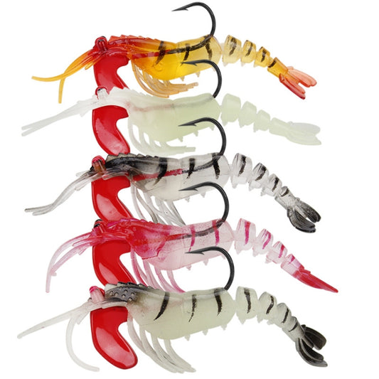 5 Color / Set Multi-section Lead Head Soft Shrimp Fake Bait Freshwater Sea Fishing Lure - Fishing Lures by PMC Jewellery | Online Shopping South Africa | PMC Jewellery