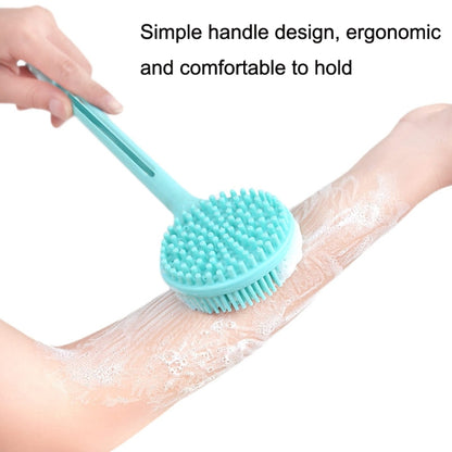 Silicone Massage Long Handle Double Sided Bath Brush(Pink) - Bath Brushes & Sponges by PMC Jewellery | Online Shopping South Africa | PMC Jewellery