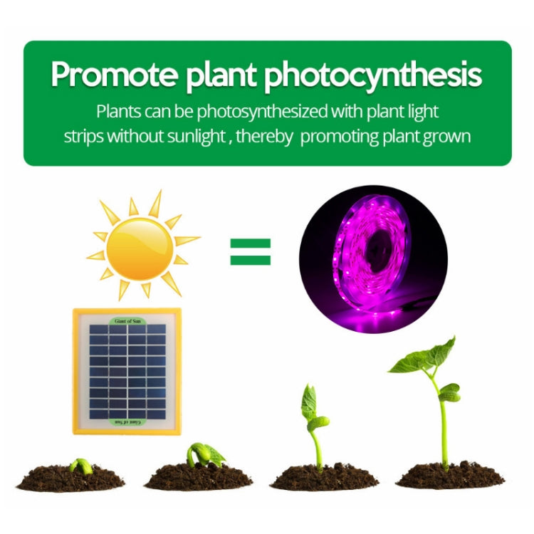 LED Full Spectrum Plant Fill Light Grow Light(Solar Panel+ 5M Lamps) - LED Grow Lights by PMC TechLife | Online Shopping South Africa | PMC TechLife