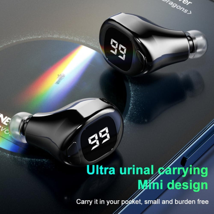 F6 Bluetooth Headset Mini Invisible Ear Business Digital Display Earphone(Black) - Bluetooth Earphone by PMC TechLife | Online Shopping South Africa | PMC TechLife