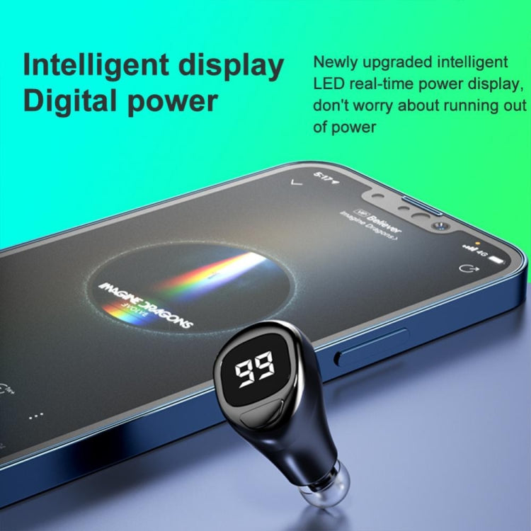 F6 Bluetooth Headset Mini Invisible Ear Business Digital Display Earphone(Black) - Bluetooth Earphone by PMC TechLife | Online Shopping South Africa | PMC TechLife