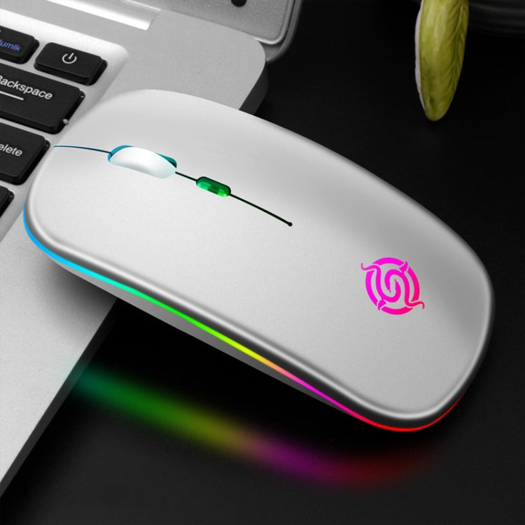 K-Snake BM110 RGB Lighting Effect Wireless Bluetooth Mouse(Silver) - Wireless Mice by K-Snake | Online Shopping South Africa | PMC TechLife