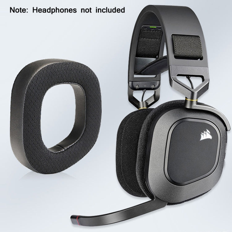 2 PCS RGB Headest Sponge Cover Earmuffs For Corsair HS80(Velvet + Protein Skin) - Earmuff & Pad by PMC TechLife | Online Shopping South Africa | PMC TechLife