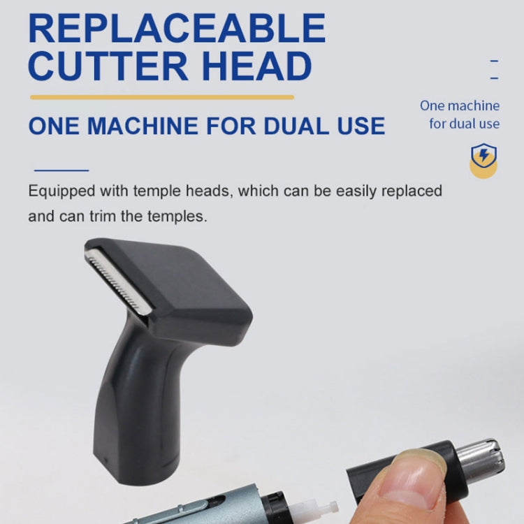 SPORTSMAN Metal Aluminum Tube Body Rechargeable Nose Hair Device, Style: Sideburns 2 In 1(Sea Blue) - free shipping - PMC TechLife - Order now!