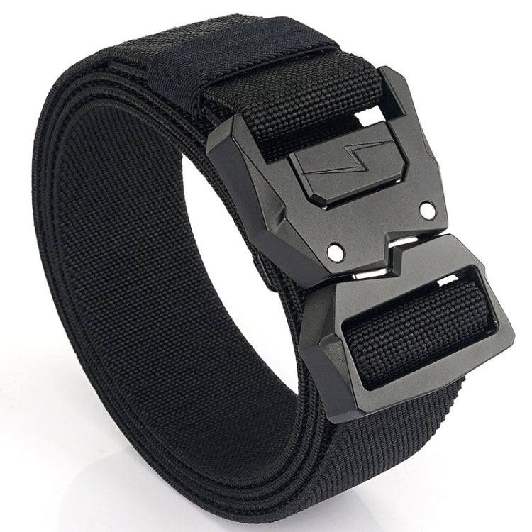 Outdoor Casual Lightning Buckle Men Elastic Belt, Length: 125cm(Black) - Belts by PMC Jewellery | Online Shopping South Africa | PMC Jewellery