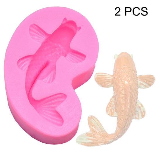 2 PCS Goldfish Baking Fondant Silicone Mold Cake Decorating(Pink) - Food Molds by PMC Jewellery | Online Shopping South Africa | PMC Jewellery