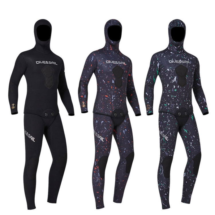 DIVE&SAIL 5mm Split Thick And Keep Warm Long Sleeves Hooded Diving Suit, Size: XL(Green) - Athletic Wear by DIVE&SAIL | Online Shopping South Africa | PMC Jewellery