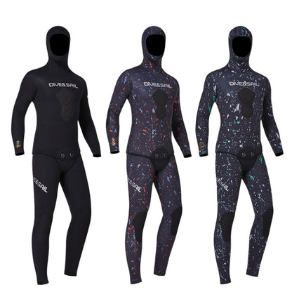 DIVE&SAIL 5mm Split Thick And Keep Warm Long Sleeves Hooded Diving Suit, Size: XXXL(Orange) - Athletic Wear by DIVE&SAIL | Online Shopping South Africa | PMC Jewellery