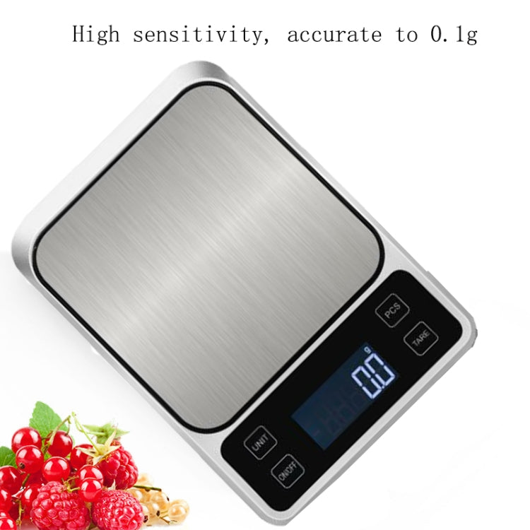 Stainless Steel Food Baking Scale Small Bench Scale Kitchen Electronic Scale English 5kg/1g - Kitchen Scales by PMC Jewellery | Online Shopping South Africa | PMC Jewellery