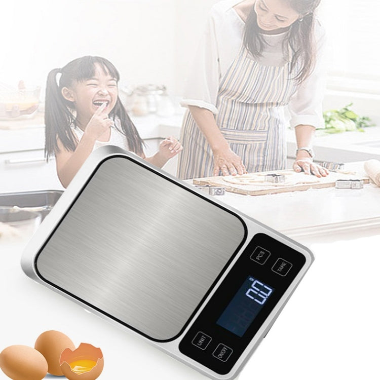 Stainless Steel Food Baking Scale Small Bench Scale Kitchen Electronic Scale English 5kg/1g - Kitchen Scales by PMC Jewellery | Online Shopping South Africa | PMC Jewellery