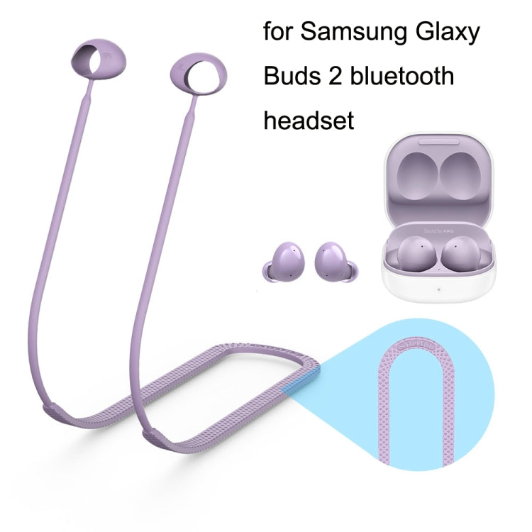 2 PCS Bluetooth Earphone Silicone Anti-Lost Cord For Samsung Glaxy Buds 2(Black) - Anti-lost & Holder by PMC TechLife | Online Shopping South Africa | PMC TechLife