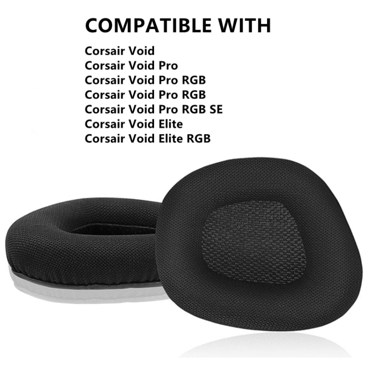 2 PCS Replacement Earpads for Corsair Void Pro Elite,Style: Black Protein Leather - Earmuff & Pad by PMC Jewellery | Online Shopping South Africa | PMC Jewellery