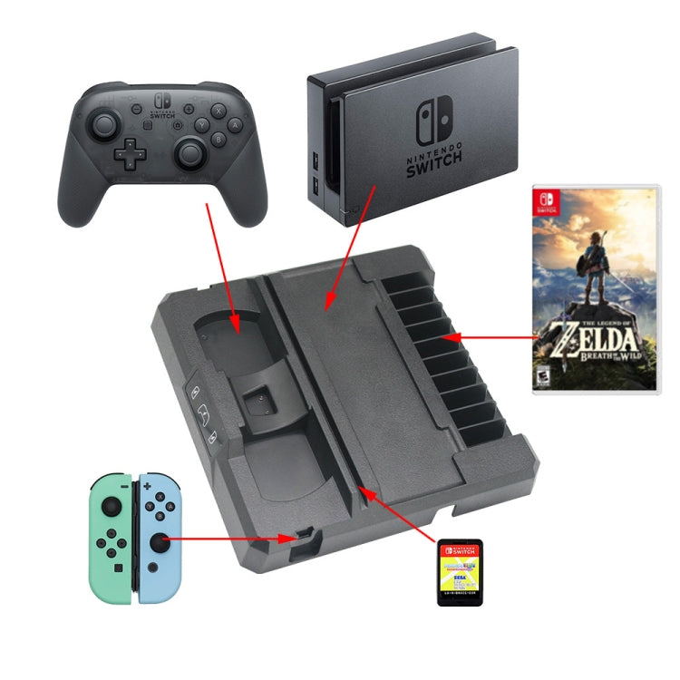 Multifunctional Game Console Handle Charging Base Storage Bracket For Nintendo Switch - Charger & Power by PMC TechLife | Online Shopping South Africa | PMC TechLife | Buy Now Pay Later Mobicred