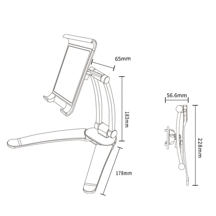 PB-41E Desktop Phone Tablet Lazy Folding Stand(Black) - Lazy Bracket by PMC TechLife | Online Shopping South Africa | PMC TechLife