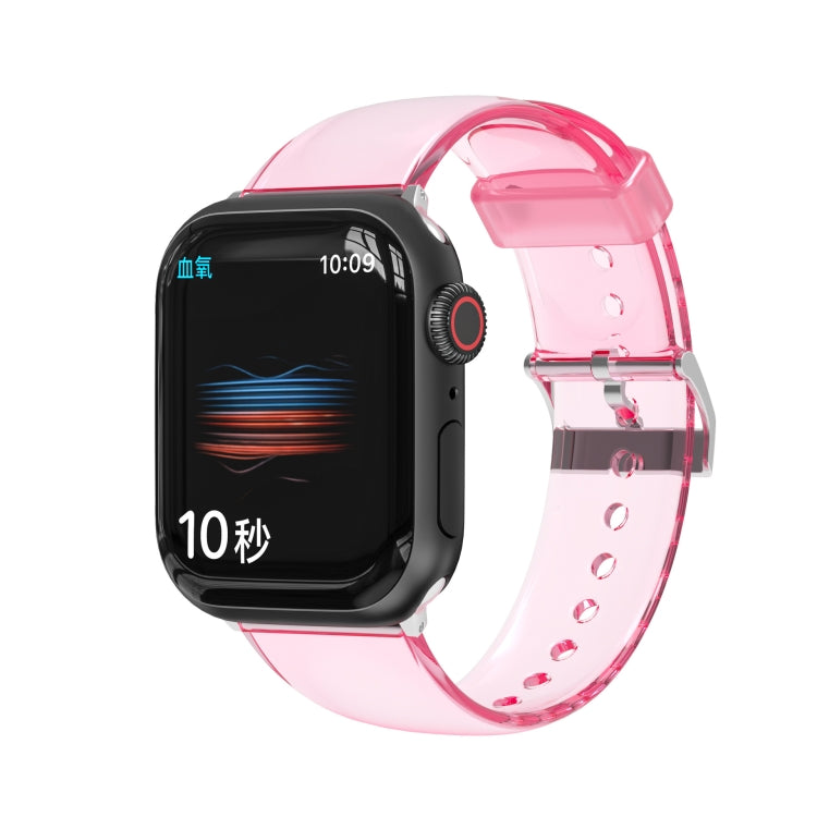 TPU Fuel Injection Watch Band For Apple Watch Series 7 41mm /6&SE&5&4 40mm /3&2&1 38mm(Transparent  Pink) - Watch Bands by null | Online Shopping South Africa | PMC TechLife | Buy Now Pay Later Mobicred