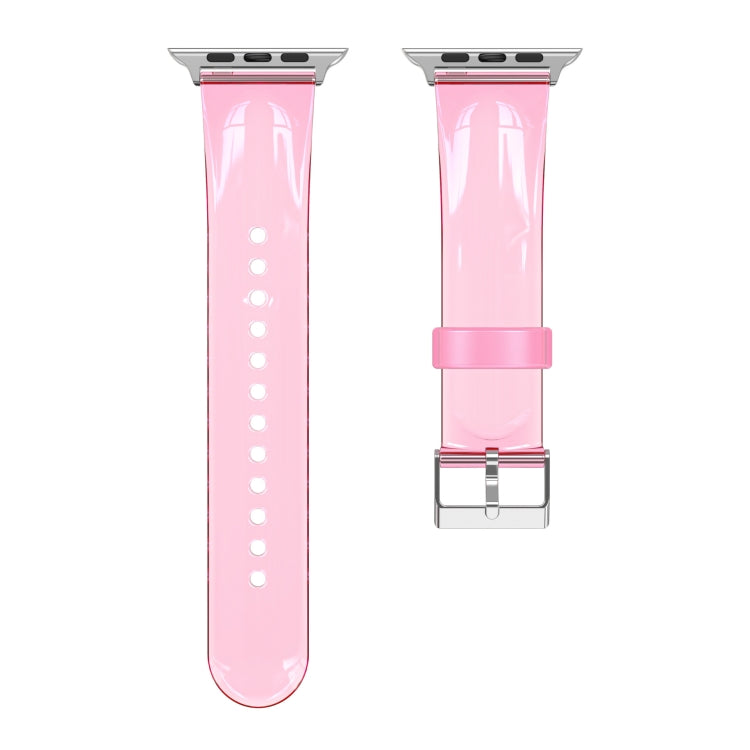 TPU Fuel Injection Watch Band For Apple Watch Series 7 45mm /6&SE&5&4 44mm /3&2&1 42mm(Transparent  Pink) - Watch Bands by null | Online Shopping South Africa | PMC TechLife | Buy Now Pay Later Mobicred