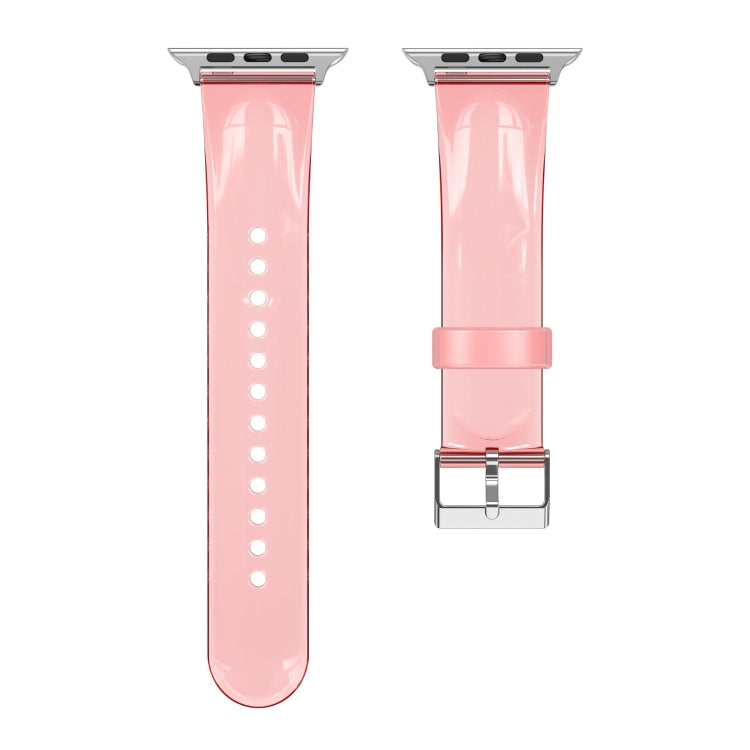 TPU Fuel Injection Watch Band For Apple Watch Series 7 45mm /6&SE&5&4 44mm /3&2&1 42mm(Transparent  Orange) - Watch Bands by null | Online Shopping South Africa | PMC TechLife | Buy Now Pay Later Mobicred