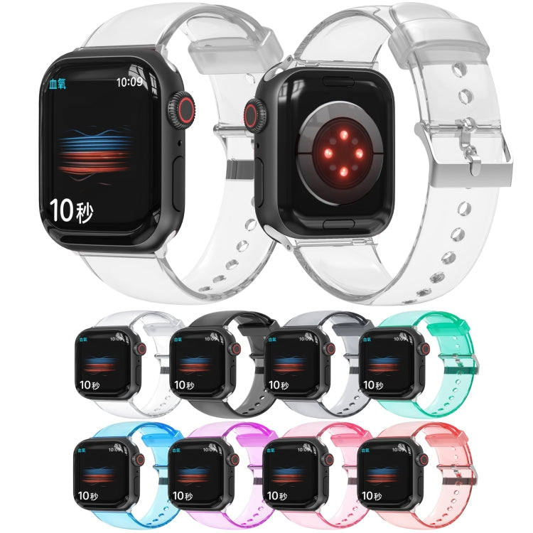 TPU Fuel Injection Watch Band For Apple Watch Series 7 45mm /6&SE&5&4 44mm /3&2&1 42mm(Transparent  Gray) - Watch Bands by null | Online Shopping South Africa | PMC TechLife | Buy Now Pay Later Mobicred