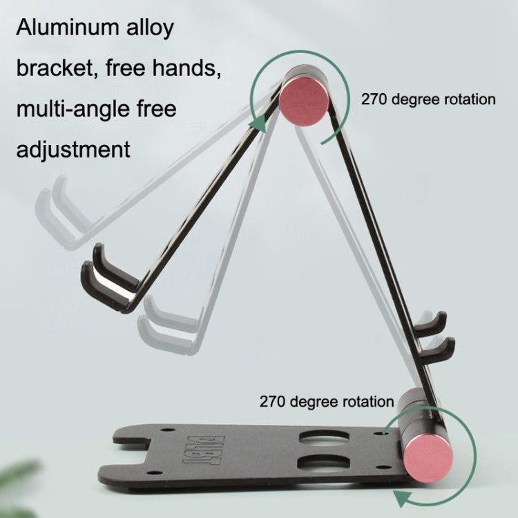 XY-02 Folding Live Aluminum Alloy Desktop Tablet Computer Mobile Phone Bracket(Black) - Desktop Holder by PMC TechLife | Online Shopping South Africa | PMC TechLife