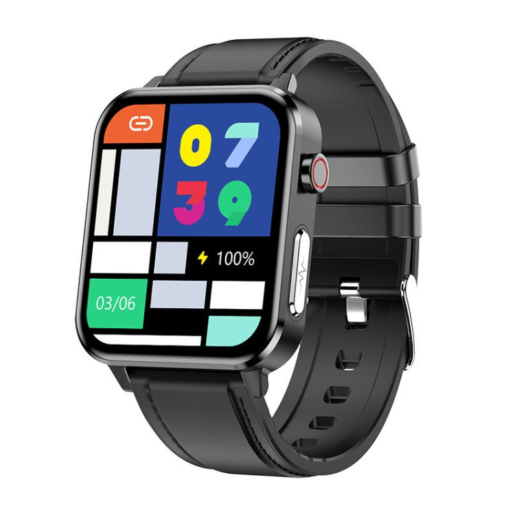 LOANIY E86 1.7 Inch Heart Rate Monitoring Smart Bluetooth Watch, Color: Black Leather - free shipping - PMC TechLife - Order now!