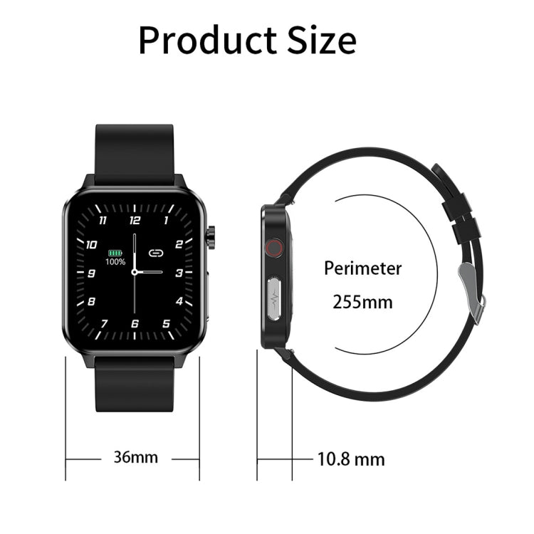 LOANIY E86 1.7 Inch Heart Rate Monitoring Smart Bluetooth Watch, Color: Black Leather - free shipping - PMC TechLife - Order now!