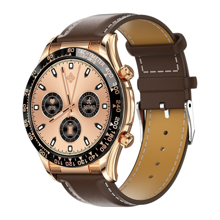 LOANIY E18 Pro Smart Bluetooth Calling Watch with NFC Function, Color: Gold Leather - free shipping - PMC TechLife - Order now!