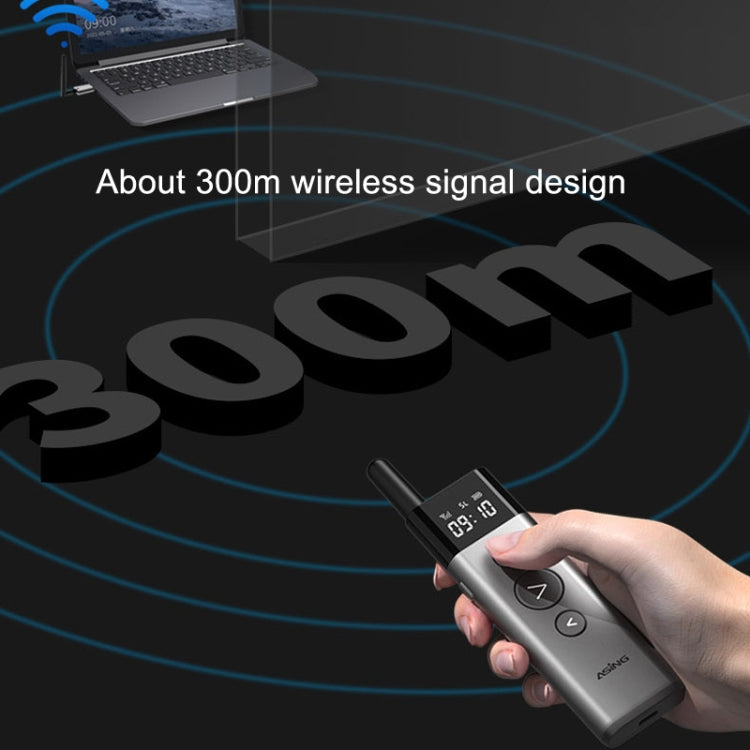 ASiNG A10 Green Light PPT Page Turning Pen Remote Control Presentation Pen, Capacity: 128M (Gray) - free shipping - PMC TechLife - Order now!