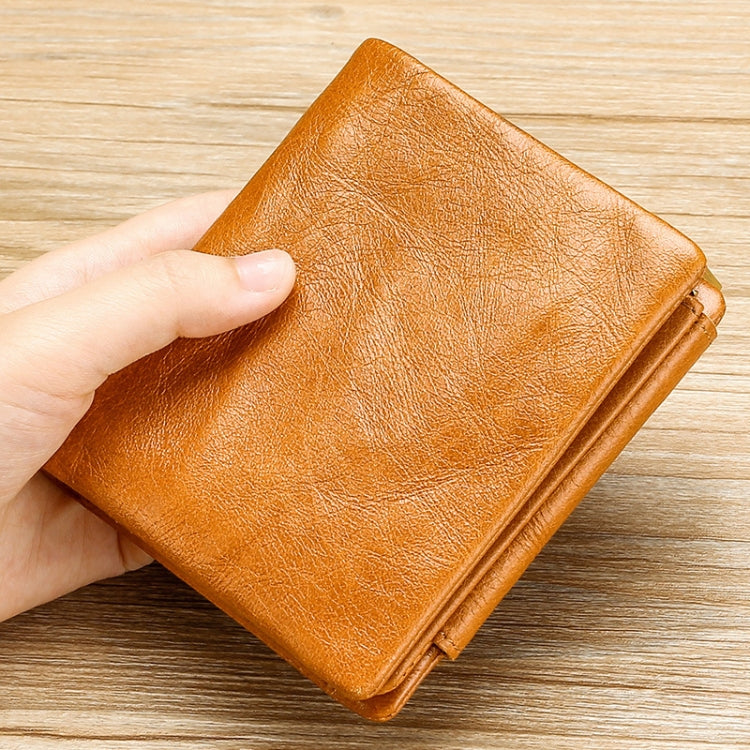 TP-191 RFID Multifunctional Tri-Fold Retro Men Genuine Leather Wallet(Coffee) - free shipping - PMC TechLife - Order now!