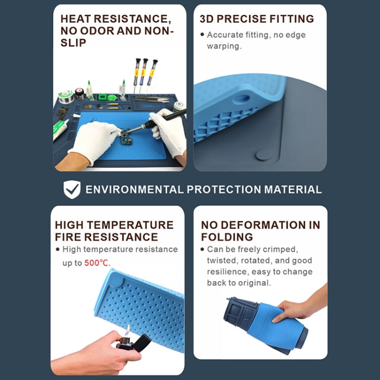 BAKU BA-695  2 in 1 TPR+Silicone Computer Phone Repair Desk Mat Heat Resistant Insulation Mat - Working Mat by BAKU | Online Shopping South Africa | PMC Jewellery