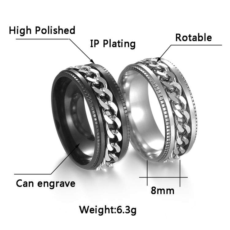 Men's Cool Rotatable Chain Ring Casual Stainless Steel - Temu