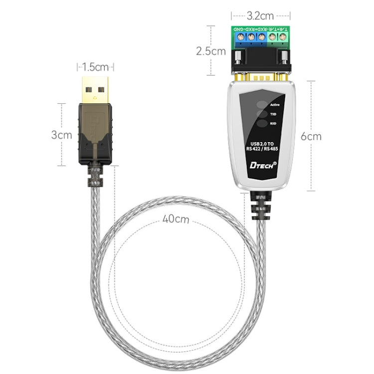 DTECH DT-5119 0.5m USB To RS485/422 Industrial Converter Serial Line Communication Adapter - RS485 / RS232 Series by DTECH | Online Shopping South Africa | PMC Jewellery