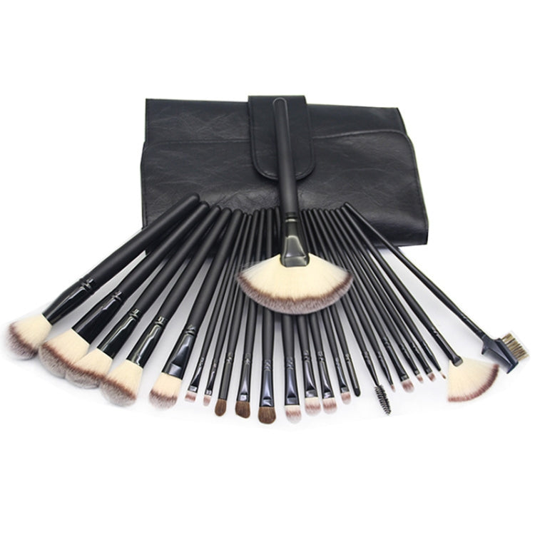 24 PCS / Set Beauty Makeup Brushes Tools Kit(Black) - Makeup Brushes by PMC Jewellery | Online Shopping South Africa | PMC Jewellery