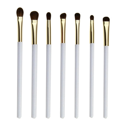 7 PCS / Set Horsehair Daily Eyeshadow Brush Smoky Makeup Brush(White Gold) - Makeup Brushes by PMC Jewellery | Online Shopping South Africa | PMC Jewellery