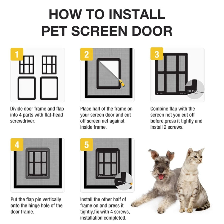 34cmx 44cm Pet Window Door Dog Cat Cave Anti-mosquito Pet Lattice Door(Black) - Pet Screen Doors by PMC TechLife | Online Shopping South Africa | PMC TechLife
