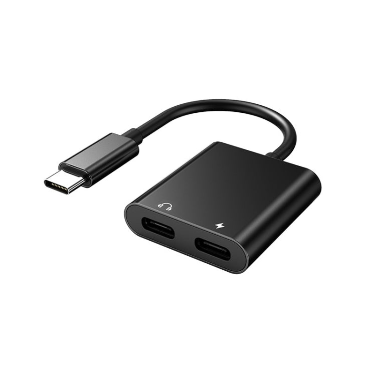 2 In 1 Type-C/USB-C PD 60W Digital Audio Adapter, Spec: 2-Type-C (Black) - Type-C Adapter by PMC Jewellery | Online Shopping South Africa | PMC Jewellery