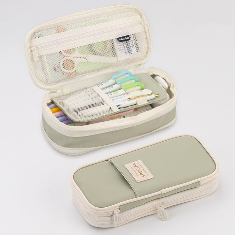 Angoo Macaron Double-layer Retractable Large-capacity Pencil Case Stationery Box(Green) - free shipping - PMC TechLife - Order now!