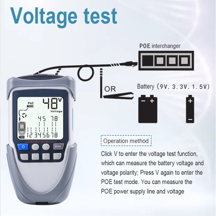 ET612 Network Cable Tester Wire Tracker Battery Voltage POE Test Multi-function Cable Tester - Current & Voltage Tester by PMC Jewellery | Online Shopping South Africa | PMC Jewellery