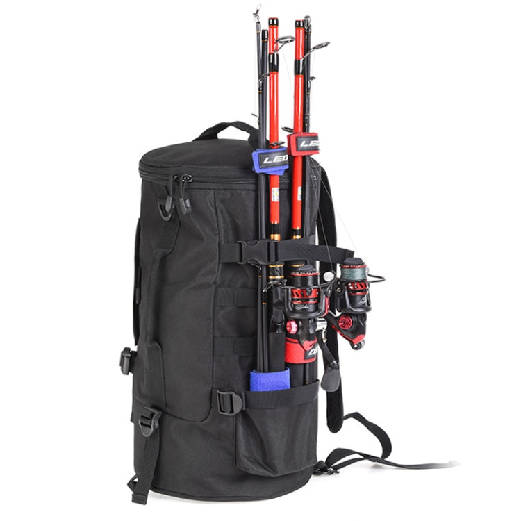 LEO 28085 Cylina Shape Fishing Gear Backpack Fishing Rod Outdoor Shoulder Bag(28085-B Black) - free shipping - PMC TechLife - Order now!
