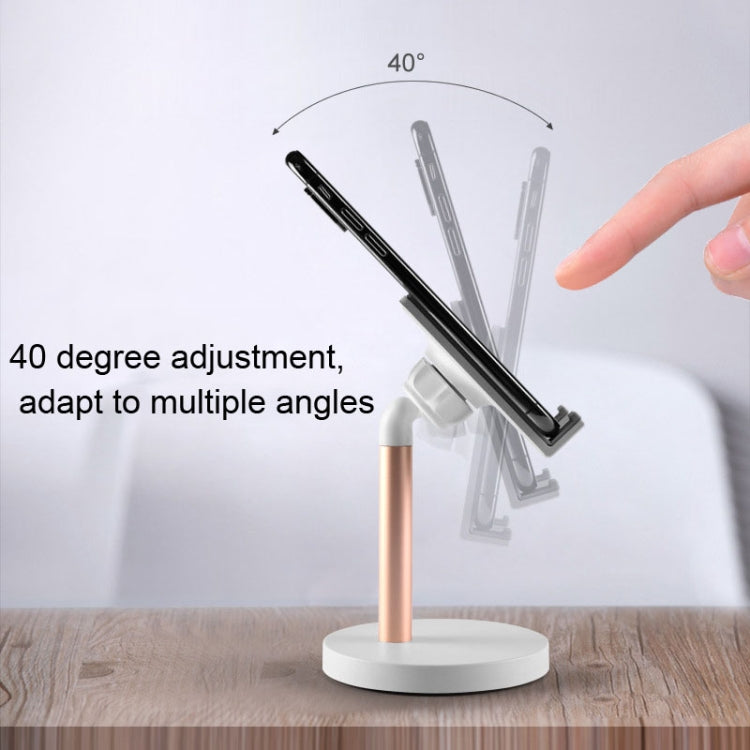 MT-100 Round Bottom Column Multi-Angle Adjustable Mobile Phone Tablet Holder(Rose Gold) - Desktop Holder by PMC TechLife | Online Shopping South Africa | PMC TechLife
