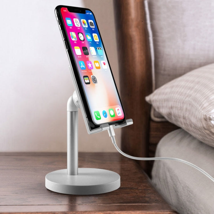 MT-100 Round Bottom Column Multi-Angle Adjustable Mobile Phone Tablet Holder(Silver) - Desktop Holder by PMC TechLife | Online Shopping South Africa | PMC TechLife