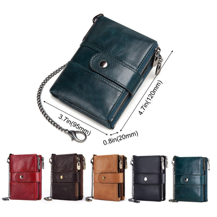 BP804 RFID Anti-Theft Wallet Multi-Function Buckle Zipper Retro Leisure Coin Purse(Brown) - Antimagnetic RFID Package by PMC TechLife | Online Shopping South Africa | PMC TechLife | Buy Now Pay Later Mobicred