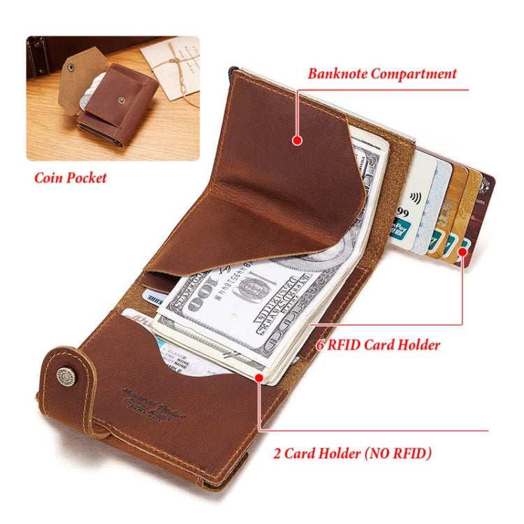 HUMERPAUL BP906 Credit Card Cover RFID Anti-Theft Brush Card Bag(Brown) - free shipping - PMC TechLife - Order now!