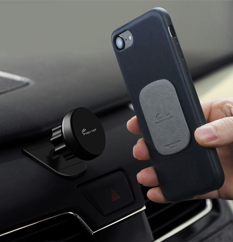 SUMITAP STHP-C40 Leather Square Magnetic Sheet Magnetic Car Phone Holder Accessories(Gray) - Hand-Sticking Bracket by SUMITAP | Online Shopping South Africa | PMC TechLife | Buy Now Pay Later Mobicred