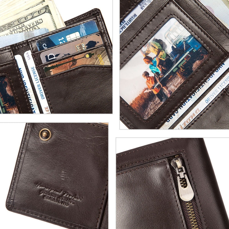 HUMERPAUL BP992 RFID Anti-Magnetic Multi-Card Position Zipper Coin Purse Leather Men Wallet(Black) - free shipping - PMC TechLife - Order now!