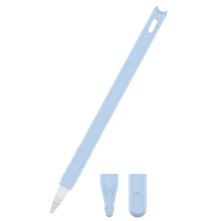 2 PCS Cartoon Touch Silicone Pen Case For Apple Pencil 2(Sky Blue) - Pencil Accessories by PMC TechLife | Online Shopping South Africa | PMC TechLife