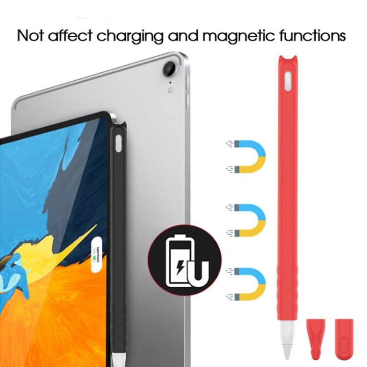 2 PCS Cartoon Touch Silicone Pen Case For Apple Pencil 2(Light Pink) - Pencil Accessories by PMC TechLife | Online Shopping South Africa | PMC TechLife