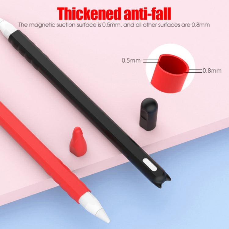2 PCS Cartoon Touch Silicone Pen Case For Apple Pencil 2(Light Yellow) - Pencil Accessories by PMC TechLife | Online Shopping South Africa | PMC TechLife