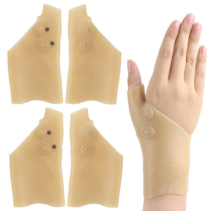 4 PCS Silicone Magnetic Therapy Glove Wrist Sprain Fixed Wrist Cover, Size: One Size(Skin Color) - Corrector by PMC Jewellery | Online Shopping South Africa | PMC Jewellery