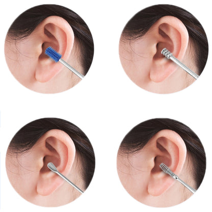 2 Packs Push-Pull Cylinder Storage Ear Scoop Set, Specification: 6 PCS/Set Black - Ear Care Tools by PMC Jewellery | Online Shopping South Africa | PMC Jewellery